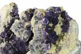 Purple Cuboctahedral Fluorite Crystals on Quartz - China #160723-1